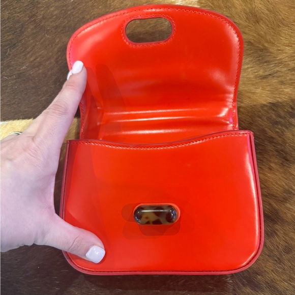 EDIE PARKER Tortoise-detail Leather Mini Bag In Red - Picture 4 of 7